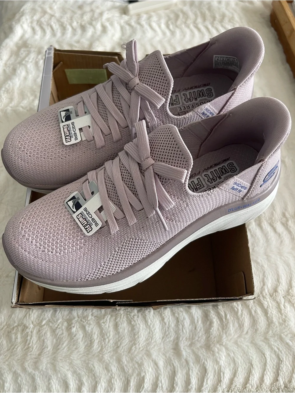 Skechers Womens Hands Free Swift Fit D'LUX WALKER-MANY PLANS Mauve Size 6 M - Picture 1 of 14